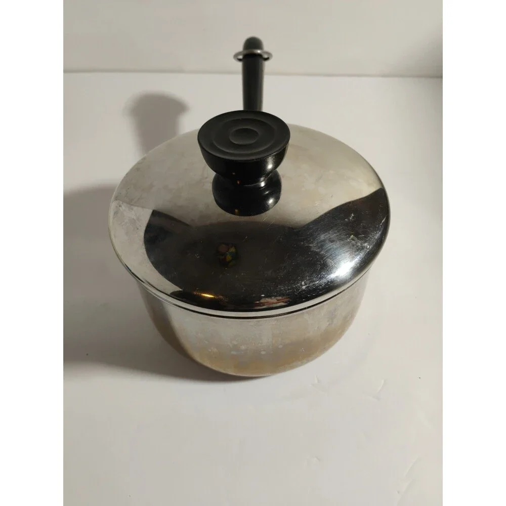 Vintage Revere Ware 1801 1 Qt Saucepan Pot Lid Made in USA Clinton IL Stainless